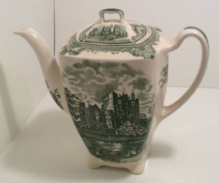 Old Britain Castles Green Coffee Pot & Lid