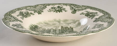 Old Britain Castles Green Large Rim Soup Bowl
