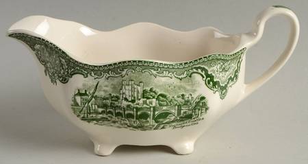 Old Britain Castles Green Gravy Boat