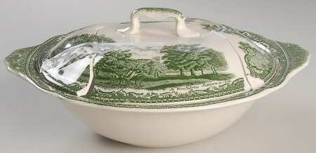 Old Britain Castles Green Round Covered Vegetable