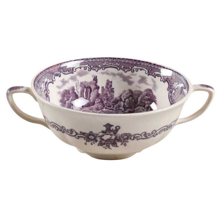 Old Britain Castles Lavender (Not Ribbed) Flat Cream Soup Bowl