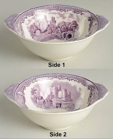 Old Britain Castles Lavender (Not Ribbed) Lugged Fruit/Dessert (Sauce) Bowl
