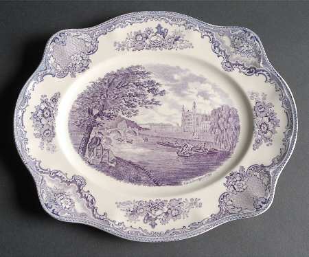 Old Britain Castles Lavender (Not Ribbed) 12" Oval Serving Platter