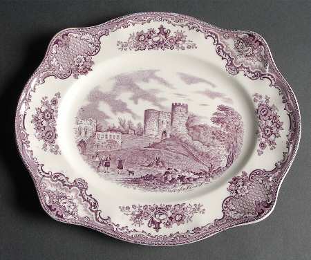 Old Britain Castles Lavender (Not Ribbed) 10" Oval Serving Platter