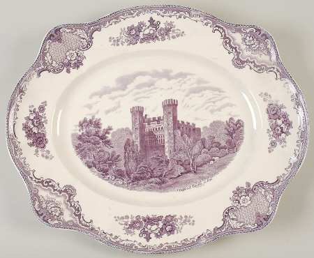 Old Britain Castles Lavender (Not Ribbed) 17" Oval Serving Platter