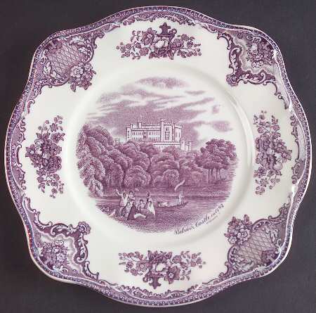 Old Britain Castles Lavender (Not Ribbed) Square Salad Plate