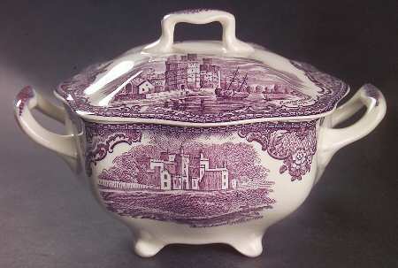 Old Britain Castles Lavender (Not Ribbed) Sugar Bowl & Lid