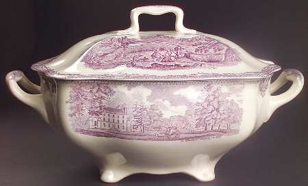 Old Britain Castles Lavender (Not Ribbed) Rectangular Tureen & Lid