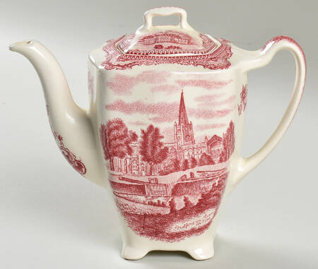 Old Britain Castles Pink (No Crown Made England) Mini Coffee Pot & Lid