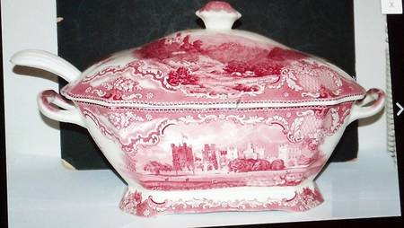 Old Britain Castles Pink (No Crown Made England) Rectangular Tureen & Lid