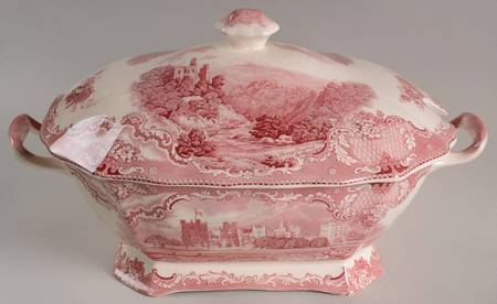 Old Britain Castles Pink (No Crown Made England) Rectangular Tureen & Lid