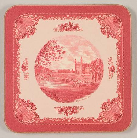 Old Britain Castles Pink (No Crown Made England) Square Corkback Coaster