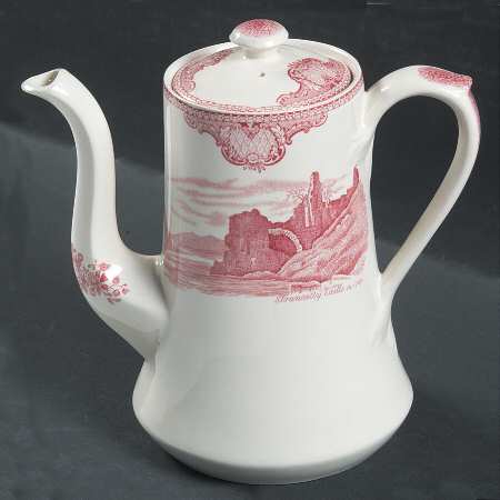 Old Britain Castles Pink (No Crown Made England) Coffee Pot & Lid