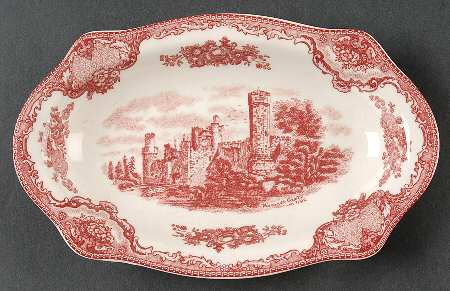 Old Britain Castles Pink (No Crown Made England) Relish/Gravy Underplate