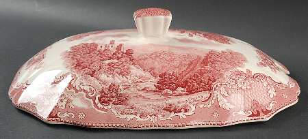 Old Britain Castles Pink (No Crown Made England) Lid for Rectangular Tureen