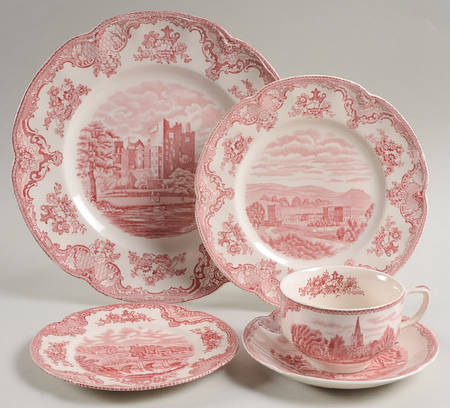 Old Britain Castles Pink (Crown Made In England) 5 Piece Place Setting