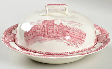 Old Britain Castles Pink (Crown Made In England) Round Covered Butter