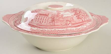 Old Britain Castles Pink (Crown Made In England) Round Covered Vegetable