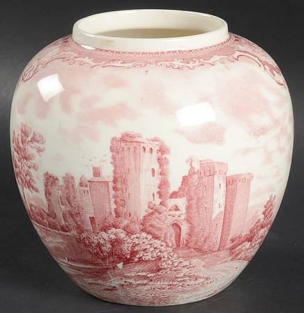 Old Britain Castles Pink (Crown Made In England) Medium Ginger Jar No Lid
