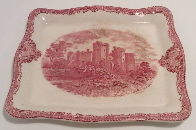 Old Britain Castles Pink (Crown Made In England) Cheese Dish with Lid, Base Only (Wedge)