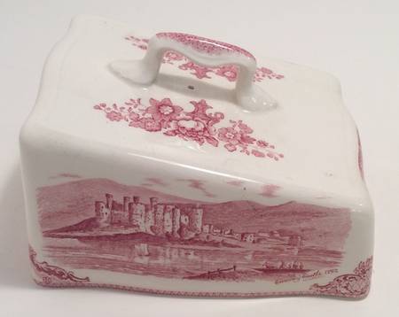 Old Britain Castles Pink (Crown Made In England) Cheese Dish Lid, Lid Only (Wedge)