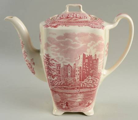 Old Britain Castles Pink (Crown Made In England) Coffee Pot & Lid