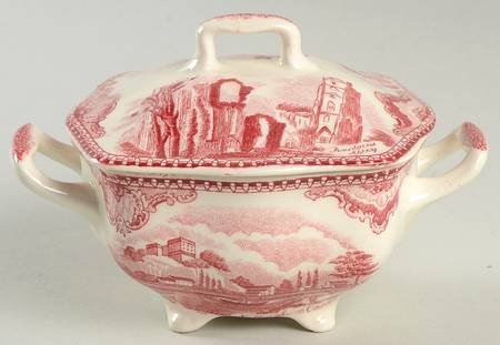 Old Britain Castles Pink (Crown Made In England) Mini Sugar Bowl & Lid