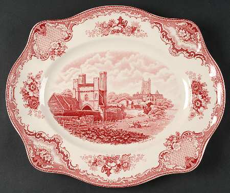Old Britain Castles Pink (Crown Made In England) 13" Oval Serving Platter