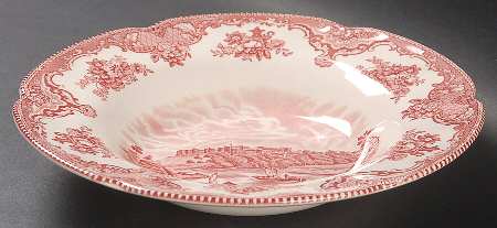 Old Britain Castles Pink (Crown Made In England) Large Rim Soup Bowl