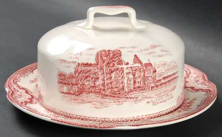 Old Britain Castles Pink (Crown Made In England) Round Covered Butter