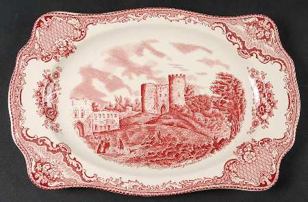 Old Britain Castles Pink (Crown Made In England) 10" Rectangular Serving Platter
