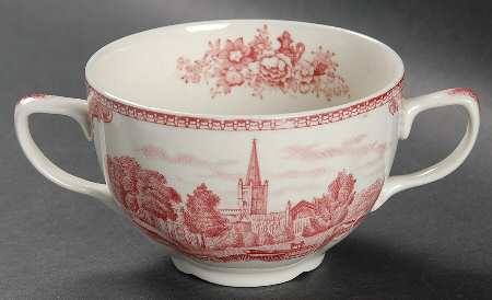 Old Britain Castles Pink (Crown Made In England) Flat Bouillon Cup