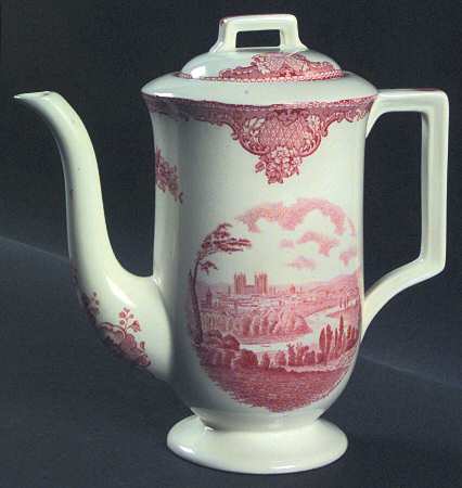 Old Britain Castles Pink (Crown Made In England) Coffee Pot & Lid