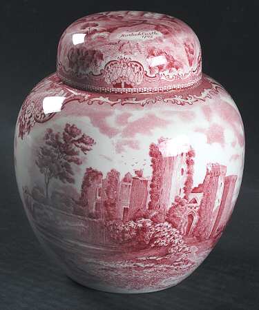 Old Britain Castles Pink (Crown Made In England) Medium Ginger Jar & Lid