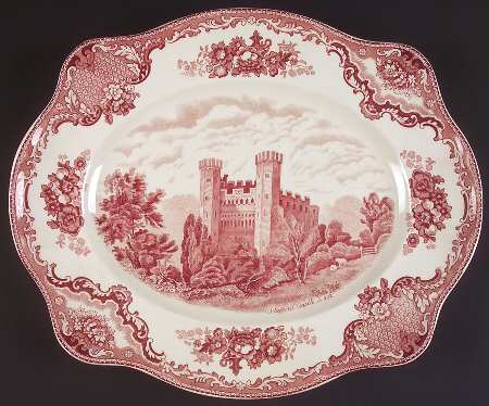 Old Britain Castles Pink (Crown Made In England) 15" Oval Serving Platter