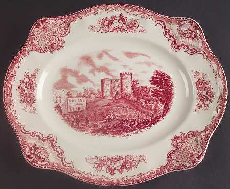 Old Britain Castles Pink (Crown Made In England) 11" Oval Serving Platter