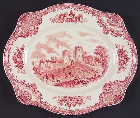 Old Britain Castles Pink (Crown Made In England) 10" Oval Serving Platter