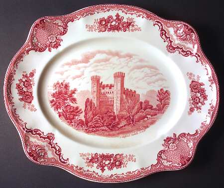 Old Britain Castles Pink (Crown Made In England) 17" Oval Serving Platter