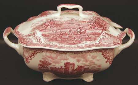 Old Britain Castles Pink (Crown Made In England) Rectangular Tureen & Lid