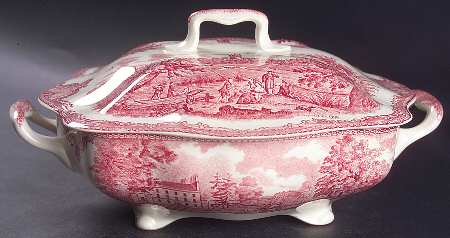 Old Britain Castles Pink (Crown Made In England) Square Covered Vegetable