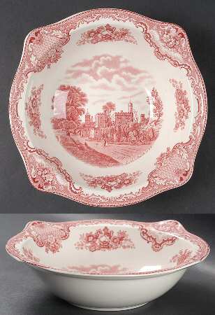 Old Britain Castles Pink (Crown Made In England) 8" Round Vegetable Bowl