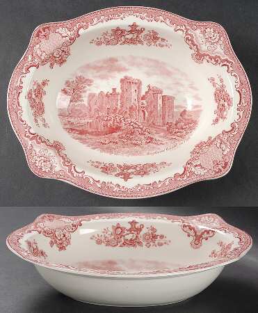 Old Britain Castles Pink (Crown Made In England) 9" Oval Vegetable Bowl