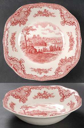 Old Britain Castles Pink (Crown Made In England) Square Soup Bowl