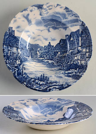 Olde English Countryside Blue Rim Soup Bowl