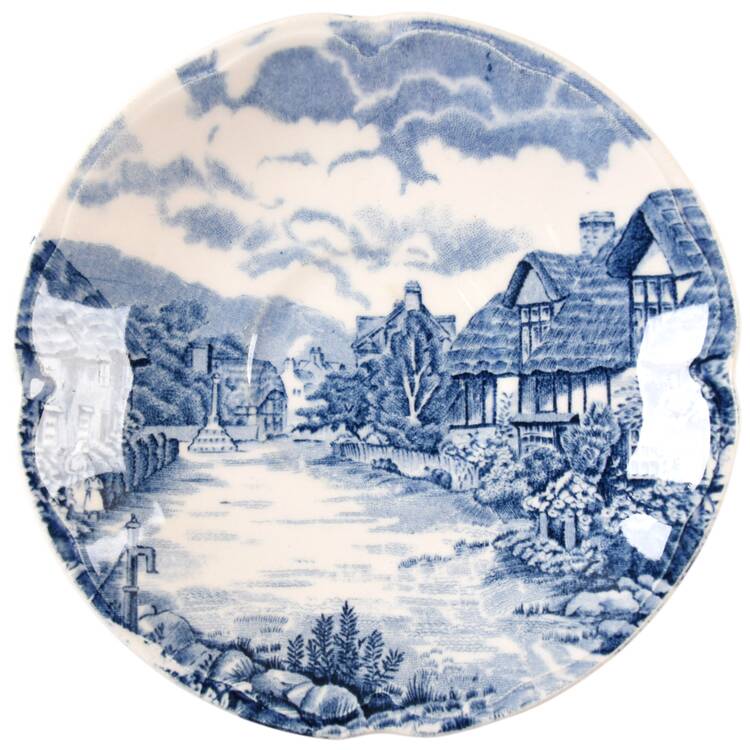 Olde English Countryside Blue Saucer for Demitasse Cup