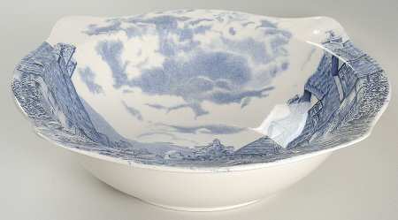 Olde English Countryside Blue 9" Round Vegetable Bowl