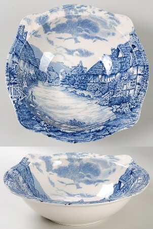 Olde English Countryside Blue 8" Round Vegetable Bowl