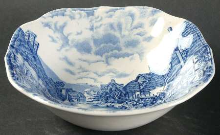 Olde English Countryside Blue Square Cereal Bowl