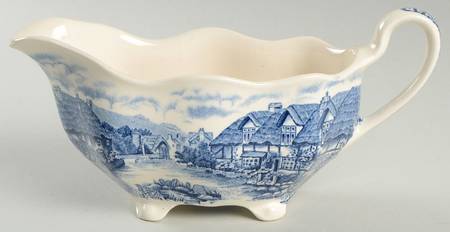 Olde English Countryside Blue Gravy Boat