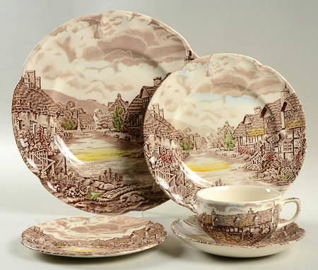 Olde English Countryside Brown Multicolor 5 Piece Place Setting